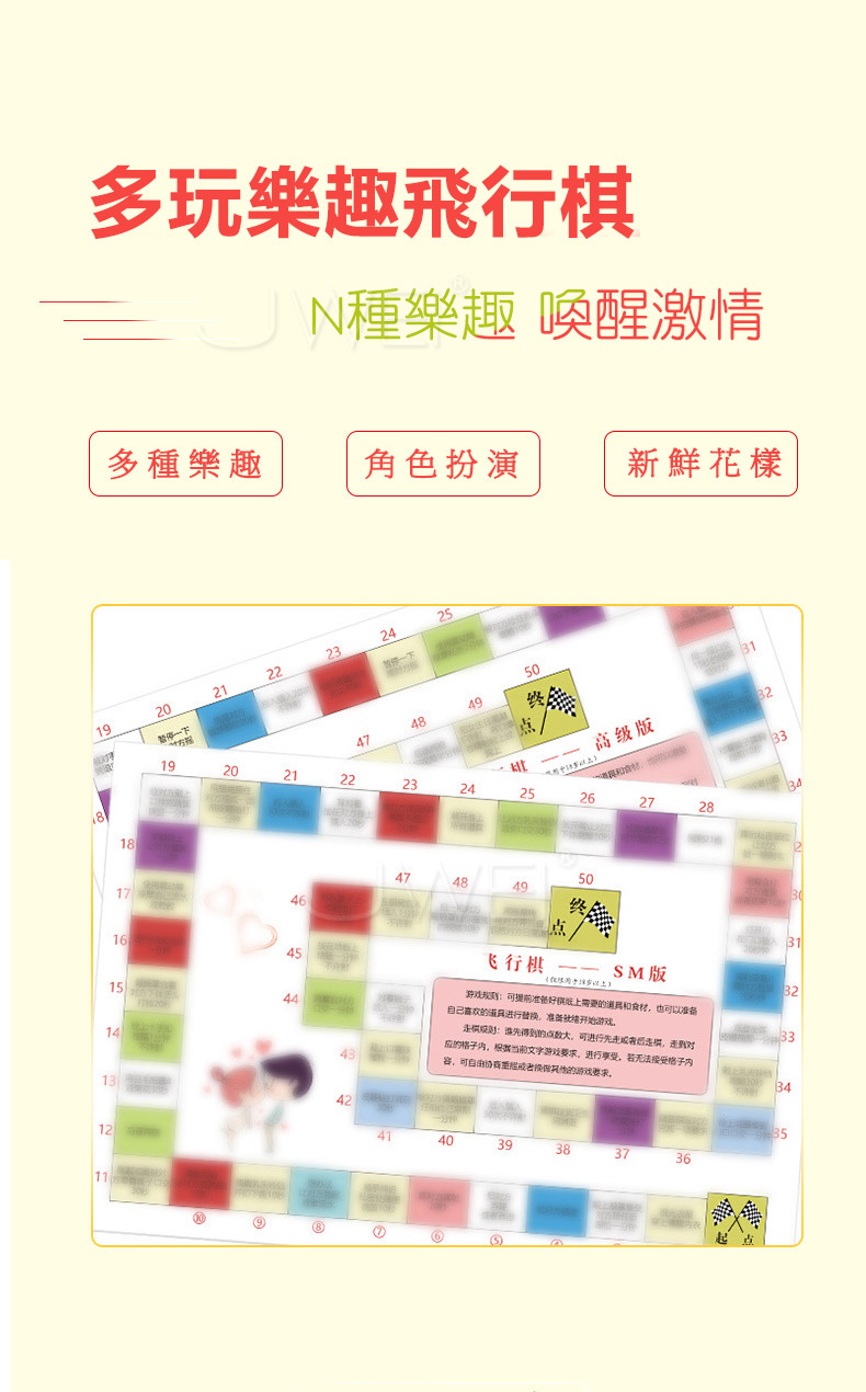 SM情趣遊戲-飛行棋互動懲罰高級版+SM版(一版兩面)共89種小遊戲(進階)