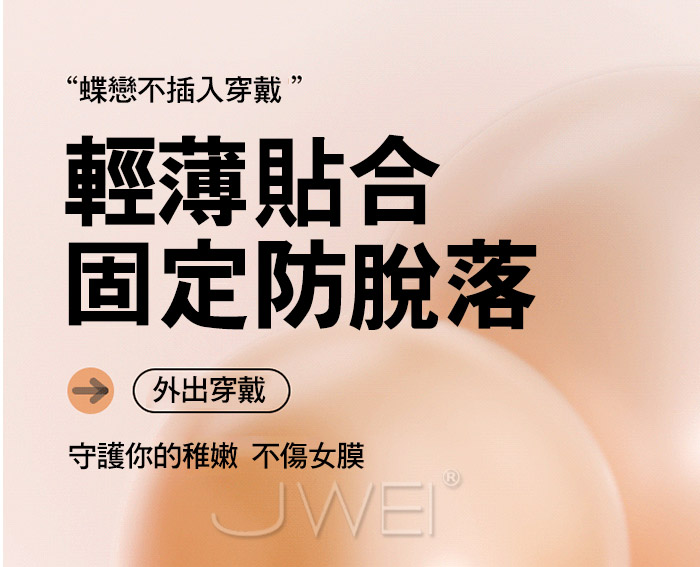 蝶戀．護墊式穿戴震動器 不插入の高潮-奶油白