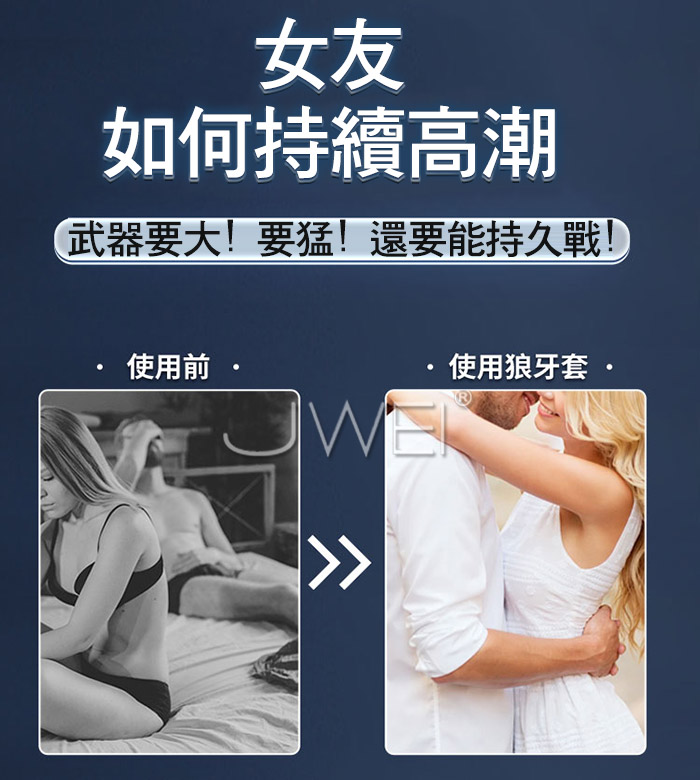 玉龍．開口設計螺旋顆粒降敏D潮狼牙套