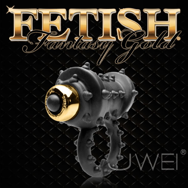 美國原裝進口PIPEDREAM．Fetish Fantasy Gold奢華金系列-凸點激震鎖精震動環