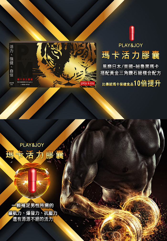 Play&Joy．POWERMAN 瑪卡活力膠囊 (30顆/盒) 風靡日本美國祕魯黑瑪卡