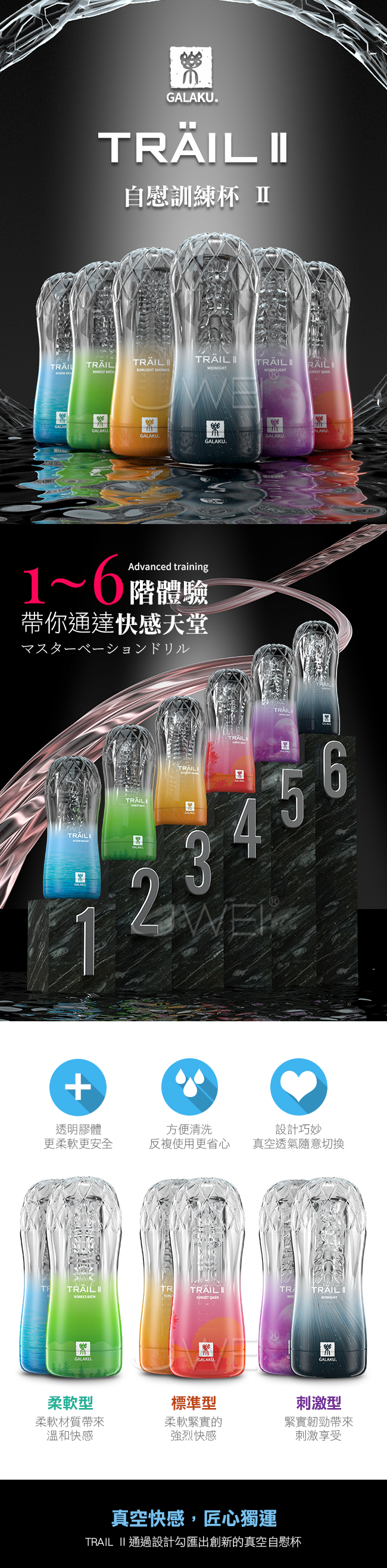 GALAKU．TRAIL II 月亮之河Moon Light 緊縮凸觸型飛機杯