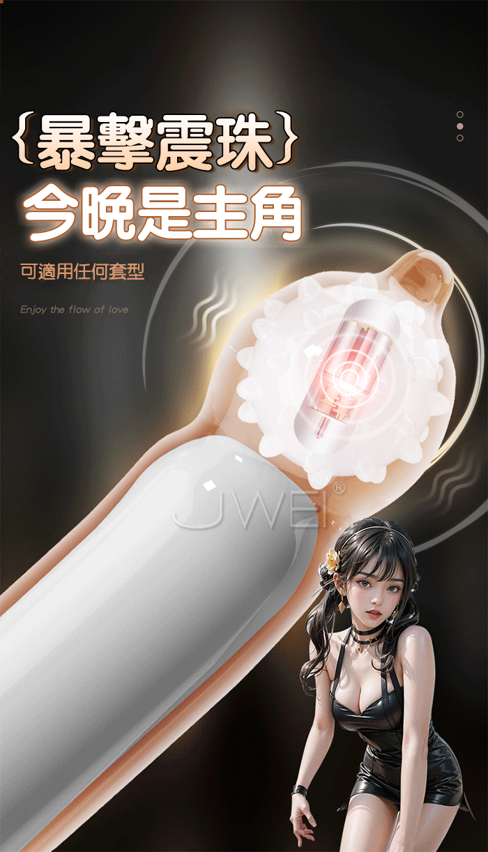 靈動柔珠 ．Q彈頂撞珠-自慰套用 3入盒裝