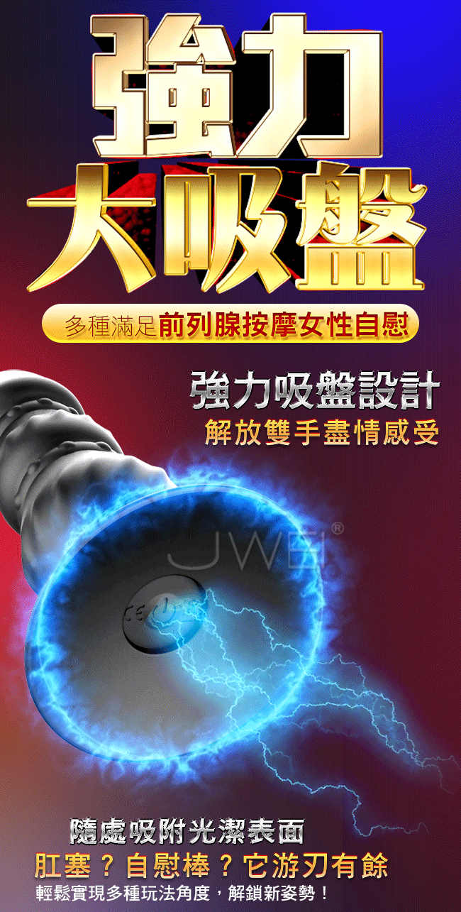 Prostate massager．10段變頻吸盤式震動後庭肛塞-小號