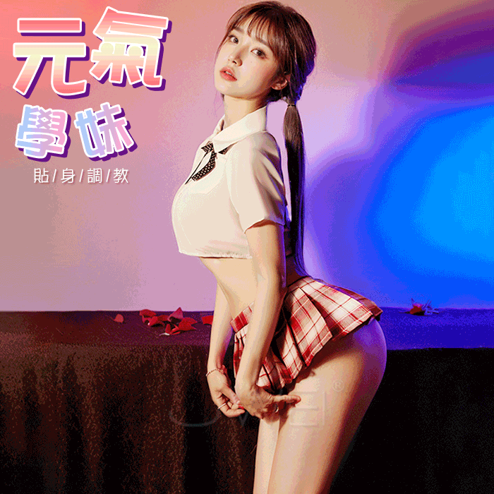 純戀小學妹．開襟露腰短衣小清新JK制服套裝組
