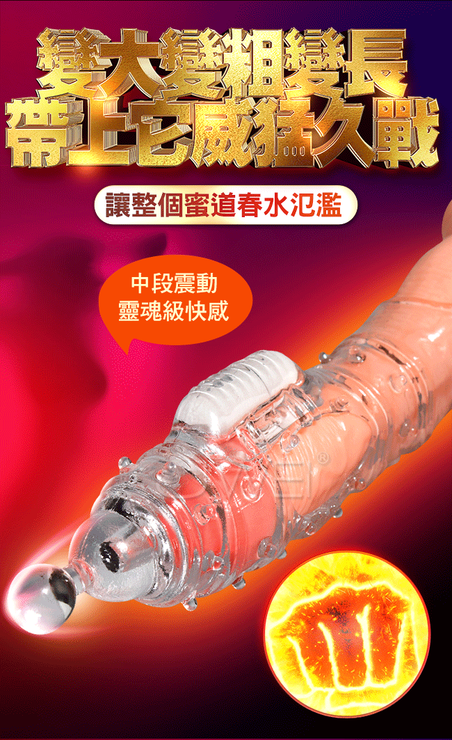 密探．G點震動加長增粗鎖精狼牙套-探魂款