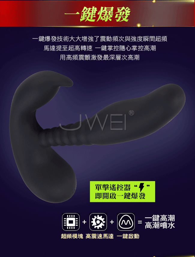 APHRODISIA．后庭快感 10段變頻雙頭可用前列腺按摩器-黑色