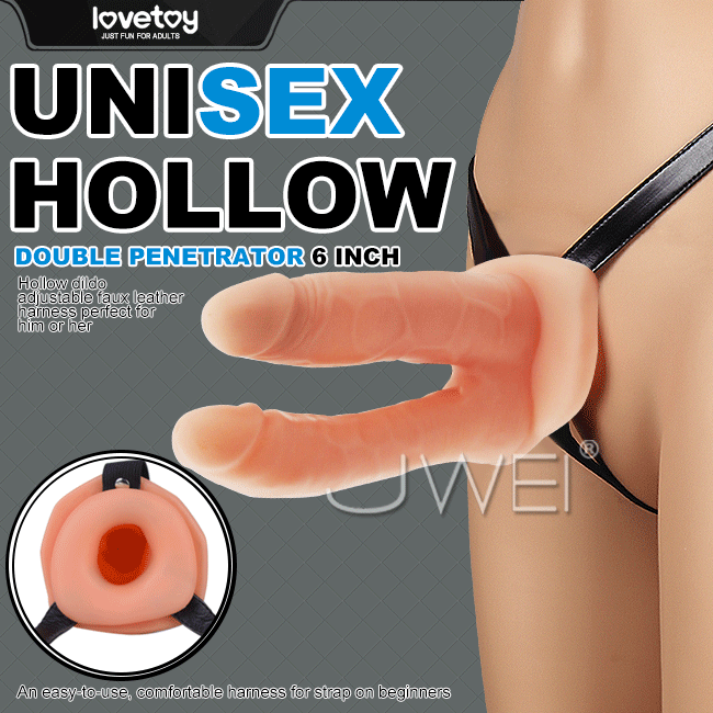 Lovetoy．Unisex Hollow 男用穿戴式空心雙龍棒