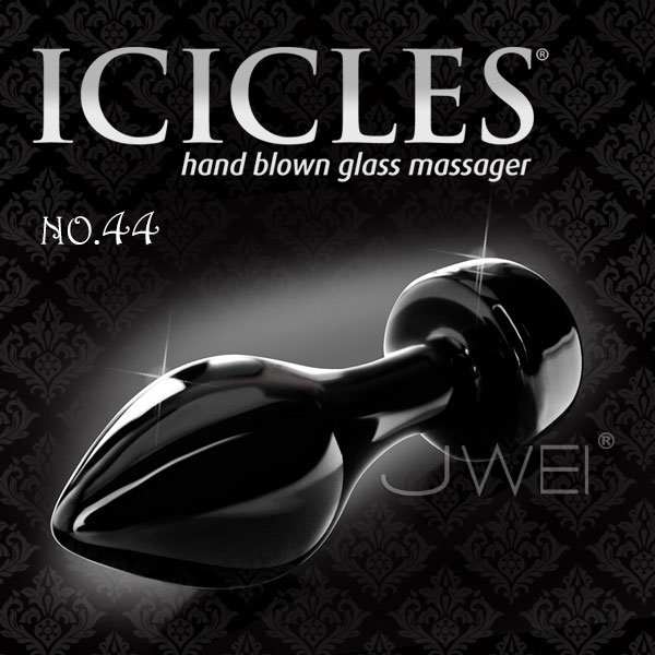 美國進口PIPEDREAM．ICICLES冰晶玻璃系列-NO.44 黑暗騎士 後庭肛塞(黑)