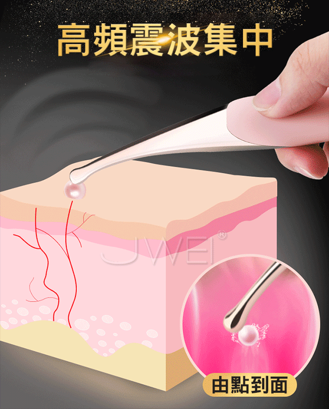 愛潮．蜜豆12高頻震動刺激棒(粉色款)