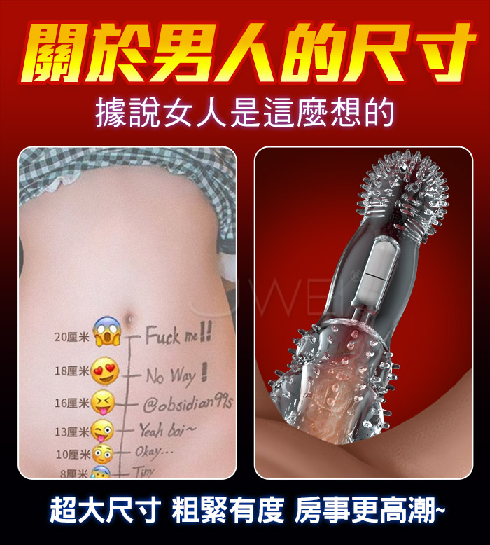 BIG MAC巨無霸．直搗花心 加長10公分狼結套-透明