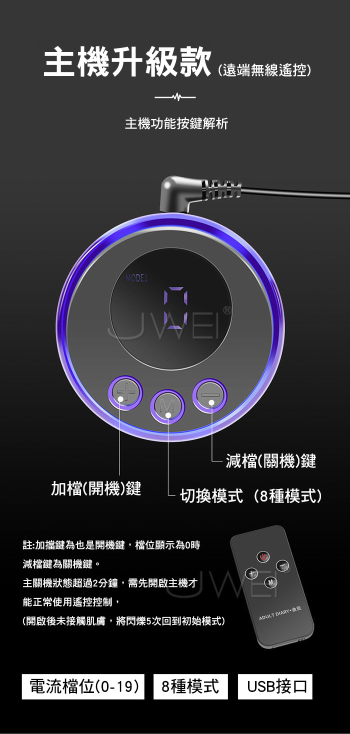 Electric shock脈衝電擊．弱電遙控電擊肛塞棒